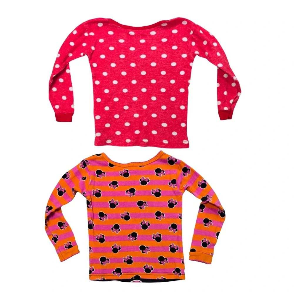 Disney Minnie Mouse Halloween Pajama Tops Lot 2 Girls 4T Witch Polka Dot